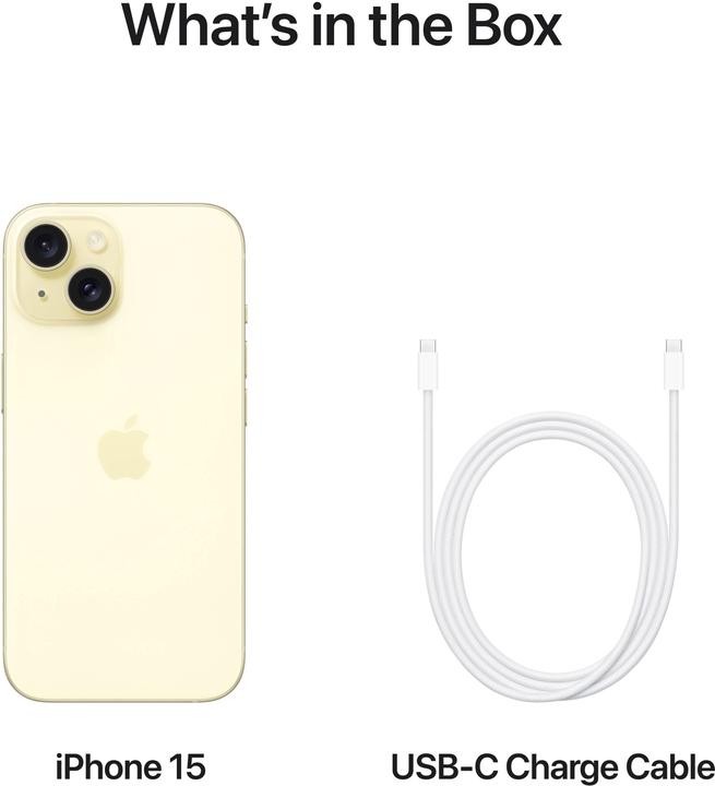 Productafbeelding Apple iPhone 15 (256 GB, Geel, 6.10", SIM + eSIM, 48 Mpx, 5G)