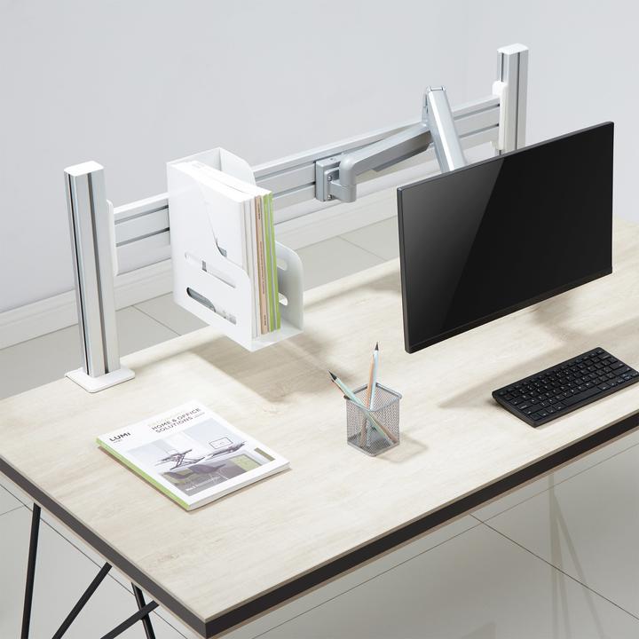 Immagine prodotto InLine Supporto per monitor con sollevatore per parete a lamelle grigio argento (Muro, Soffitto, 32.01")