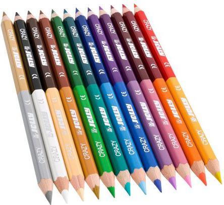 Produktbild Jolly Superstick Crazy Buntstifte Farbstifte 24 Farben mit 12 Farbstiften Kinderfest und Bruchsicher (Mehrfarbig, 12 x)