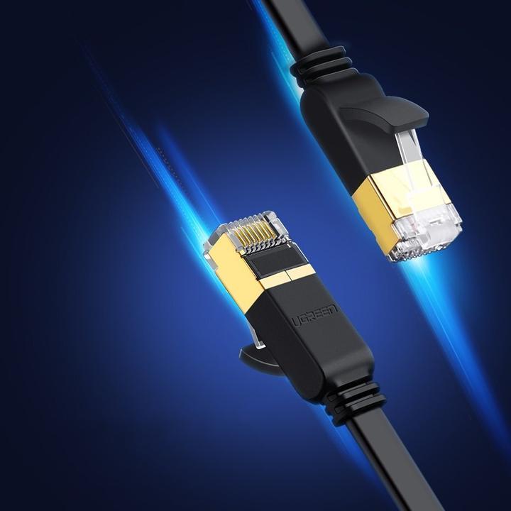 Image du produit Ugreen NW106 Ethernet RJ45 Plochý síťový kabel, Cat.7, STP, 3m (černý) (STP, CAT7, 3 m)