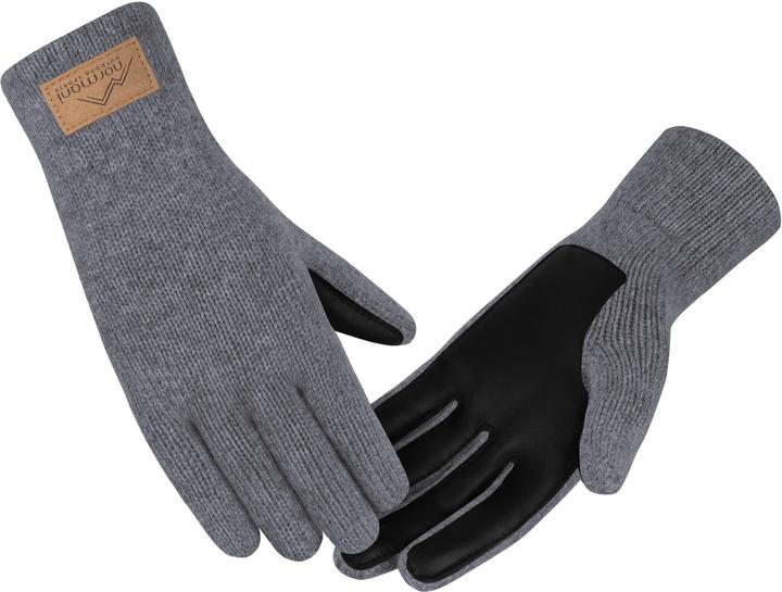 Produktbild Normani Herren Merino Strick-Fingerhandschuhe mit Schafleder "Leanyer" - 9635 (9.5)