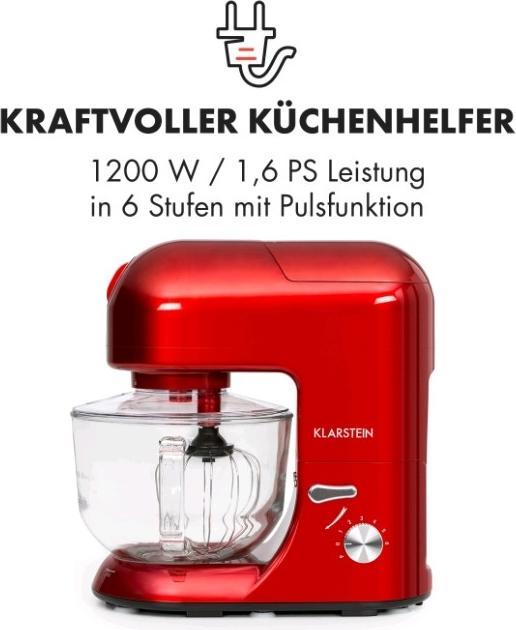 Actual product image Klarstein Lucia Rossa 2G Food Processor Red (1300 W)