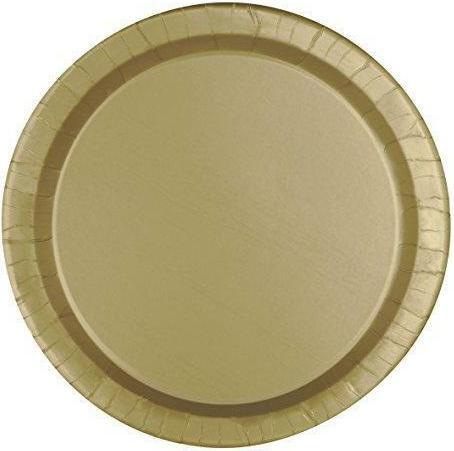 Produktbild Unique Pappteller Gold 23cm (16stck) (8 x)