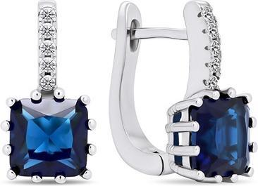 Brilio Silver - Original silver earrings withue zircons EA670WB