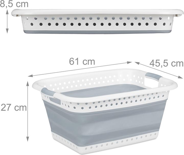 Image du produit Relaxdays Panier à lessive pliable poignées, plastique (50 l)