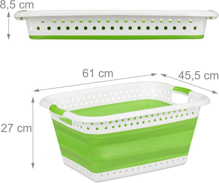 Image du produit Relaxdays Panier à lessive pliable poignées, plastique (50 l)