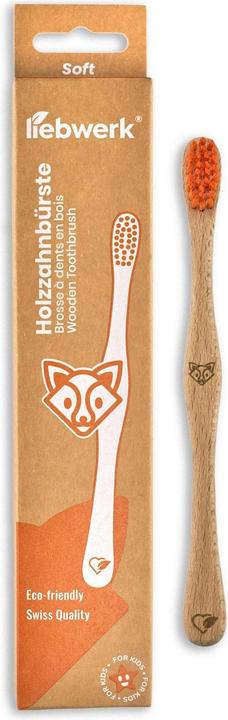 Immagine prodotto Liebwerk Spazzolino da denti in legno per bambini Fox (Morbido, 1 x)