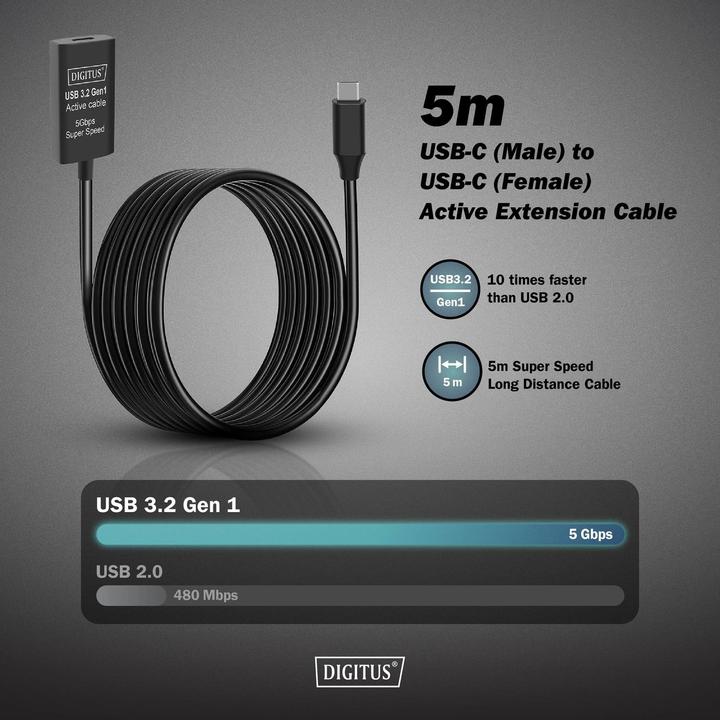 Produktbild Digitus USB C — USB C (5 m, USB 3.2 Gen 1)