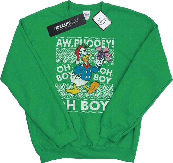Disney Donald Duck Christmas Fair Isle Sweatshirt (L)