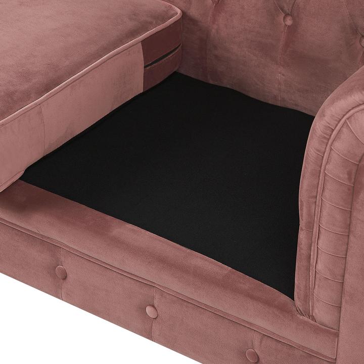 Produktbild Beliani Sofa Set Samtstoff rosa 4-Sitzer CHESTERFIELD (3-Sitzer)