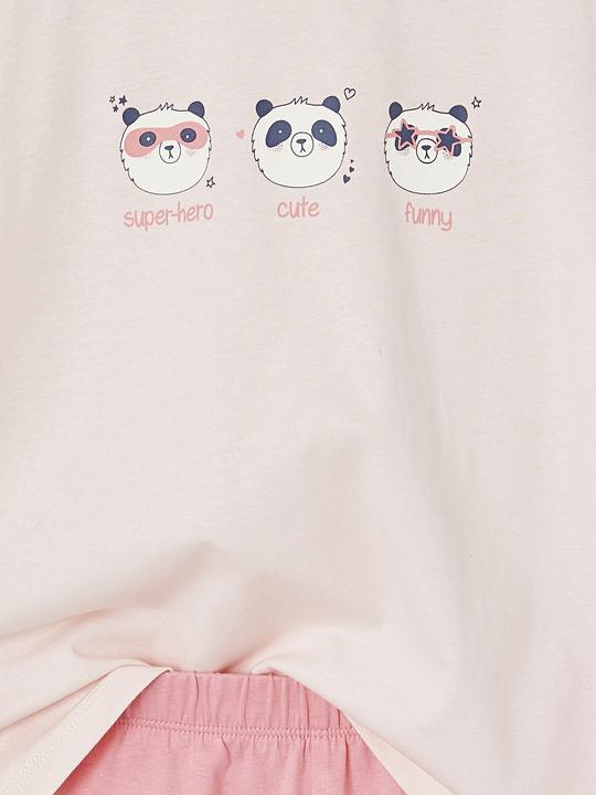Image du produit Vertbaudet 3er-Pack Mädchen Sommer-Schlafanzüge PANDA mit Recycling-Baumwolle (128)