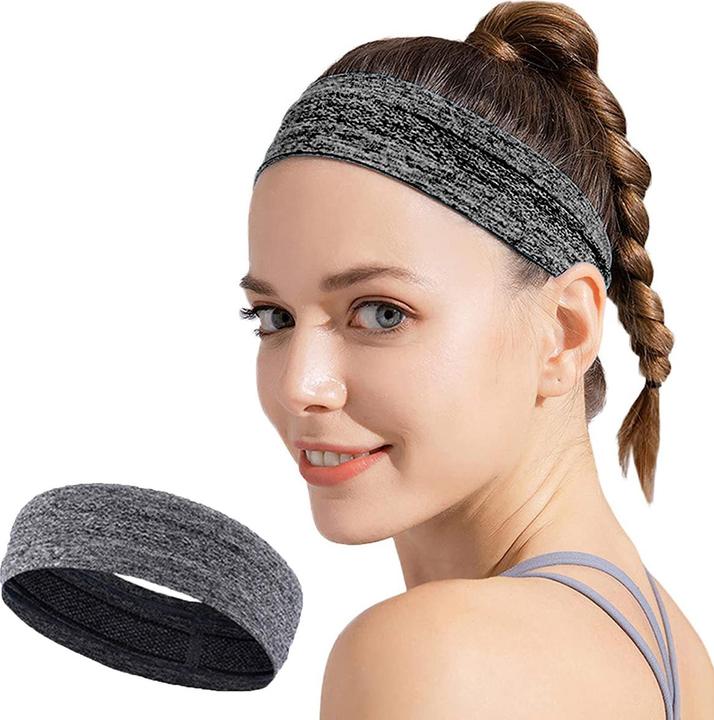 Actual product image Hurtel Gray fabric elastic headband for running fitness