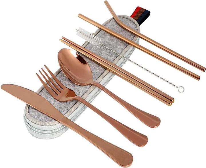 Actual product image JTI Travel cutlery, 8-piece - rose gold (1 Piece, Cutlery set)