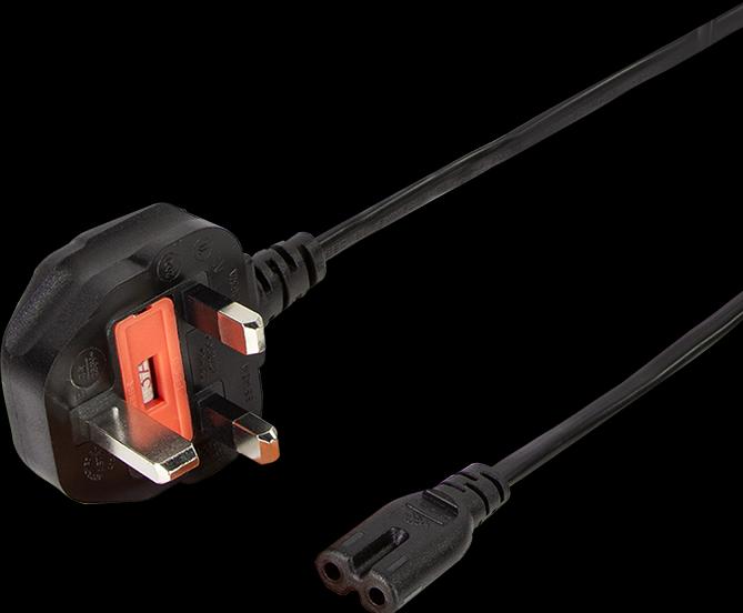 Actual product image LogiLink Mains cable, BS 1363 (UK) to IEC C7, black, 1.8 m (1.80 m)
