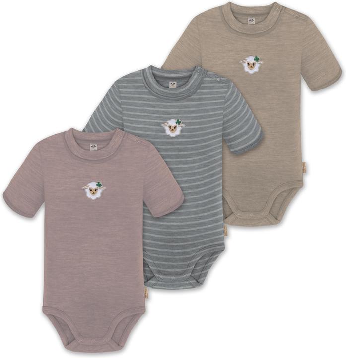 Actual product image Normani Set of 3 baby merino short-sleeved body "Tihoi" - 9319 (56)