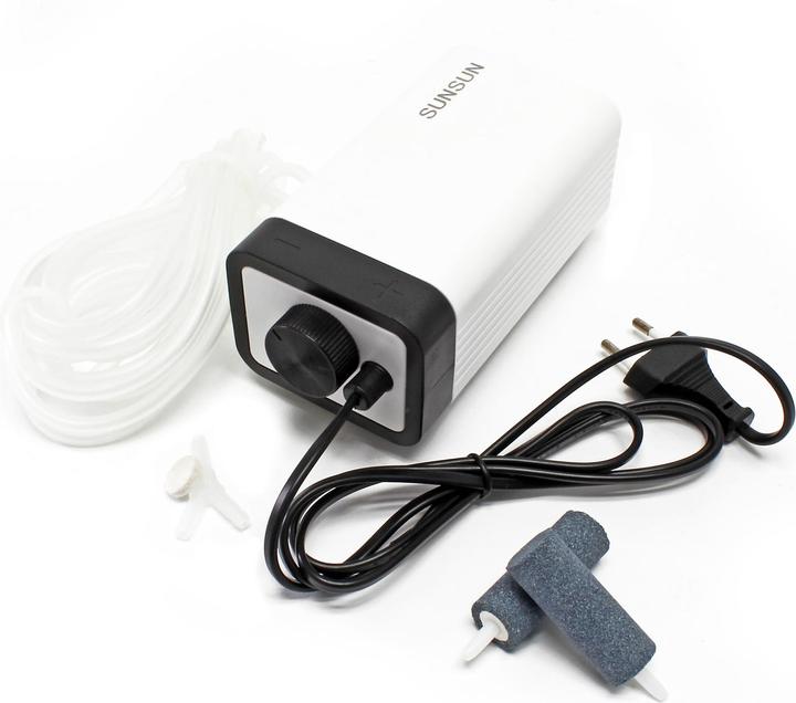 Produktbild SunSun Luftpumpe 402 Teichbelüfter 2x2,8 L/min 4 W Sauerstoffpumpe Eisfreihalter