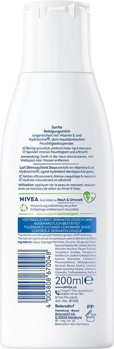 Image du produit NIVEA Sanfte Reinigungsmilch (Lait nettoyant, 200 ml)