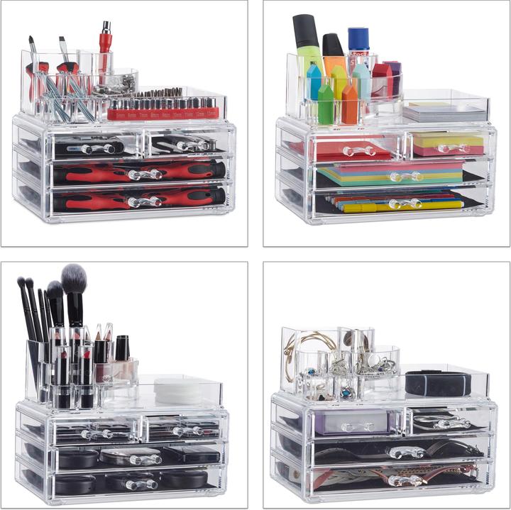 Actual product image Relaxdays Makeup Organizer with 4 Drawers