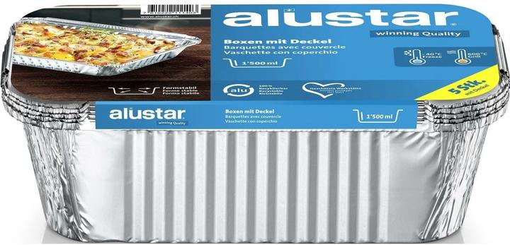 Produktbild Alustar Alu-Box 1.5l mit Deckel, 5 Stk. à 25 cm x 13 cm x 7 cm