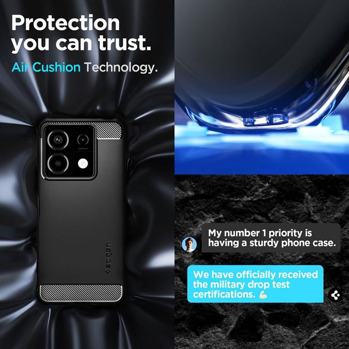 Actual product image Spigen Rugged Armor Xiaomi Redmi Note 13 Pro 5G / Poco X6 5G czarny/matte black ACS07254 (Xiaomi Redmi Note 13 Pro 5G)