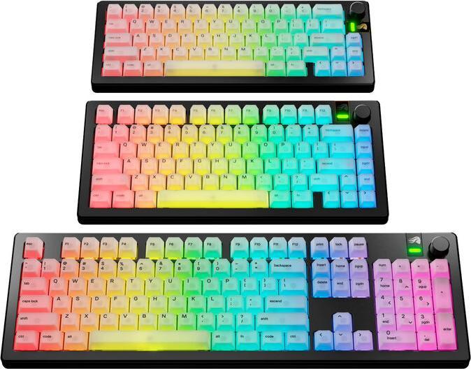 Produktbild Glorious Polychroma V2 Keycaps, ANSI Layout (DE), Polycarbonat, UV-Druck - Transparent