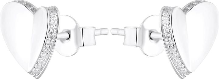 Actual product image S.Oliver Ear jewellery for ladies, 925 sterling silver, zirconia (synth.) | heart (925 silver)