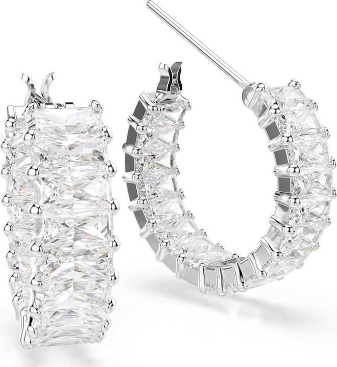Image du produit Swarovski Matrix Kreolen Baguette Schliff Weiss Rhodiniert