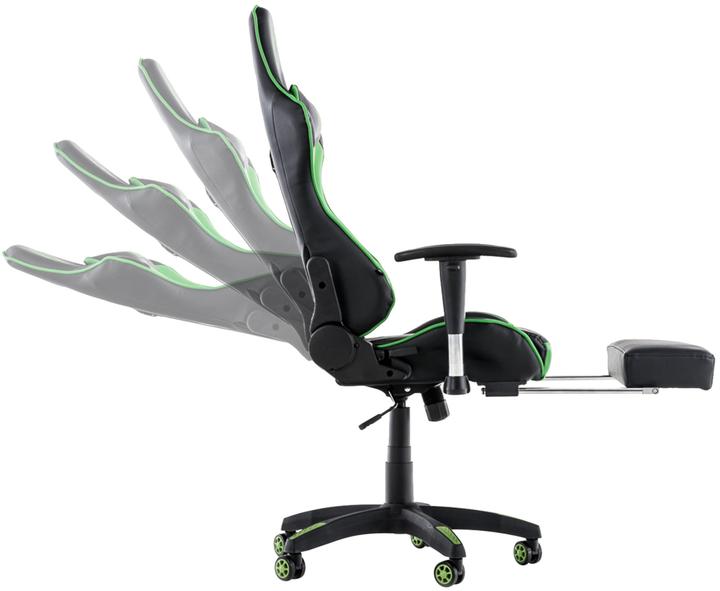 Image du produit CLP Chaise de bureau Racing Turbo avec repose-pieds, noir/vert