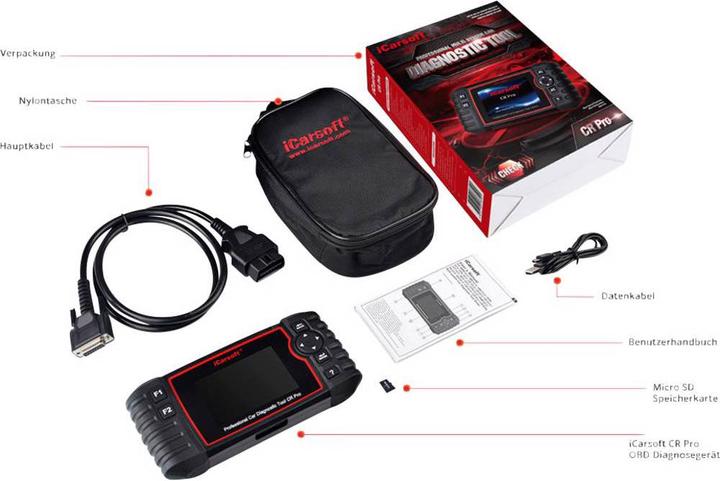 Actual product image ICarsoft OBD II diagnostic tool CR PRO iccrpr