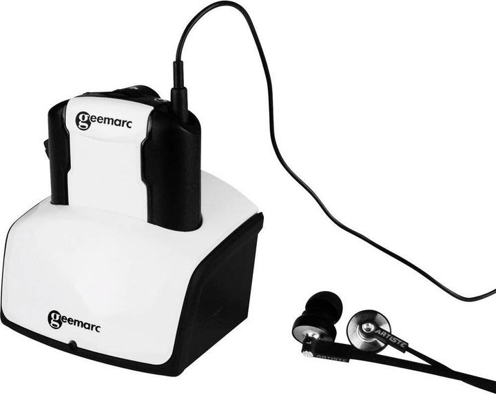 Geemarc In Ear Kopfhörer CL7350AD Funk TV Leichtbügel, Lautstärkeregelung, Headset Schwarz, Weiss (6 h, Kabellos)
