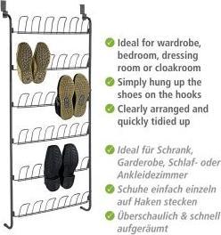 Wenko Door shelf black 59.0 x 14.0 x 151.0 cm