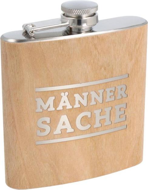 Actual product image Trendcompany Wooden hip flask - a man's thing (170 ml)
