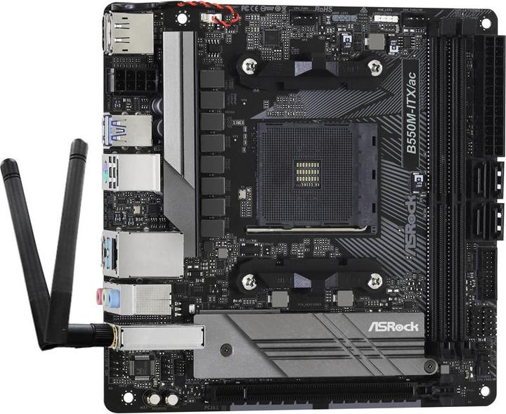 Actual product image AsRock B550M-ITX/ac (AM4, AMD B550, Mini-ITX)