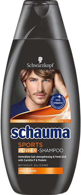 Actual product image Schwarzkopf Schauma Shampoo Sports Power (400 ml, Liquid shampoo)