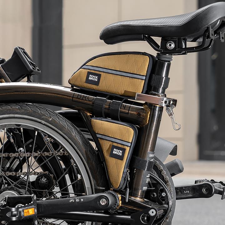 Actual product image Rockbros Triangle Bike Frame Bag 0.3l - Brown (0.30 l, Frame bag)