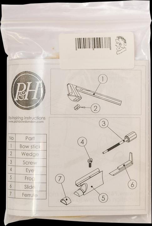 Produktbild P&H Bows Bogenhaar-Strähnen, für Fiberglas Violabogen 12' 14' echtes R (violine)