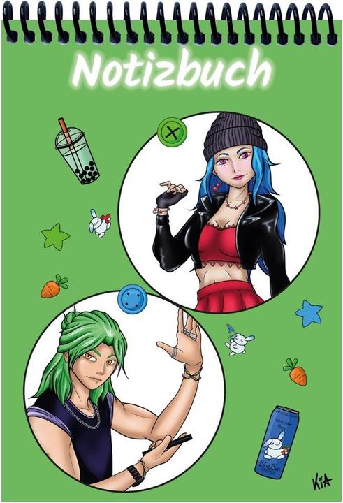 Image du produit A 5 Carnet de notes Manga Quinn et Enora, gr (A5, À rayures)