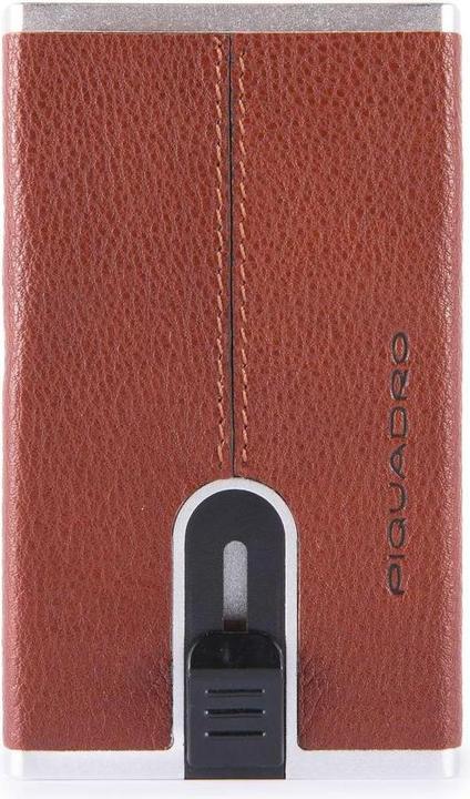 Actual product image Piquadro Blue Square, Leather Card Holder, Square Sliding System, PP4891B3