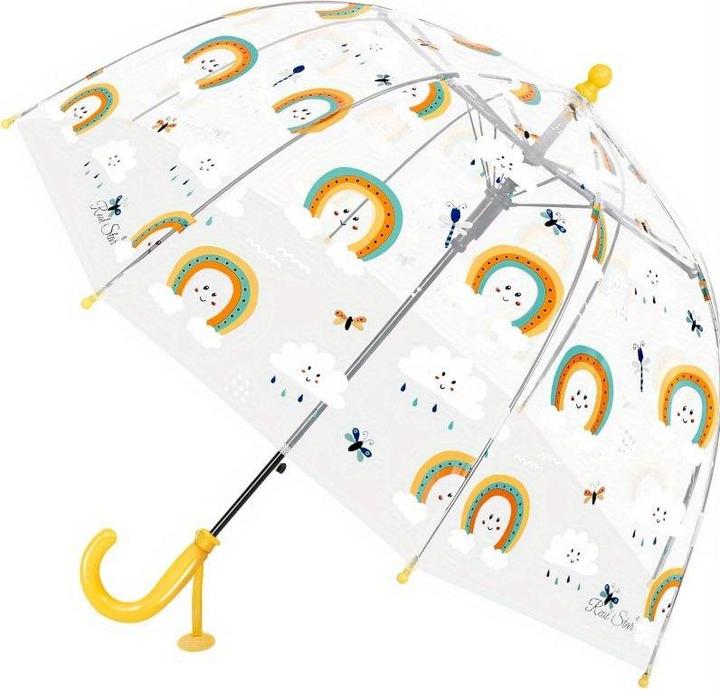 Actual product image Alopini Modischer und niedlicher Regenschirm mit automatischer Öffnung, winddichter Kappe, aus Eisengestell