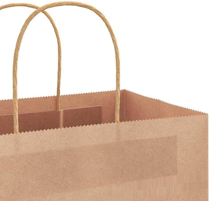 Produktbild VidaXL Kraftpapiertüten 50 Stk. mit Henkel Braun 22x11x28 cm Papiertüte (Geschenktüte, 50 x)
