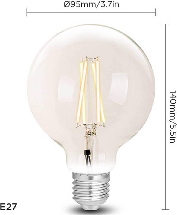 Produktbild WiZ LED Leuchtmittel Filament G95 E27 Clear (E27, 6.50 W, 810 lm, 1 x, E)