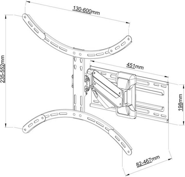 Produktbild myWall Vollbeweglicher Wandhalter für Flachbildschirme (Wand, 75", 25 kg)