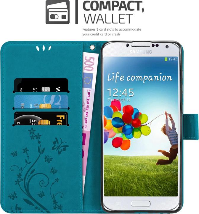 Actual product image Cadorabo Flower Book Case for Samsung Galaxy S4 (Samsung Galaxy S4)