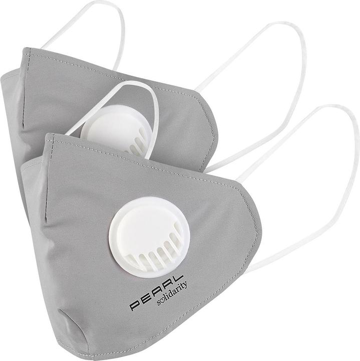 Pearl 2er-Set Mund-Nasen-Stoffmasken mit Ventil (2 x)
