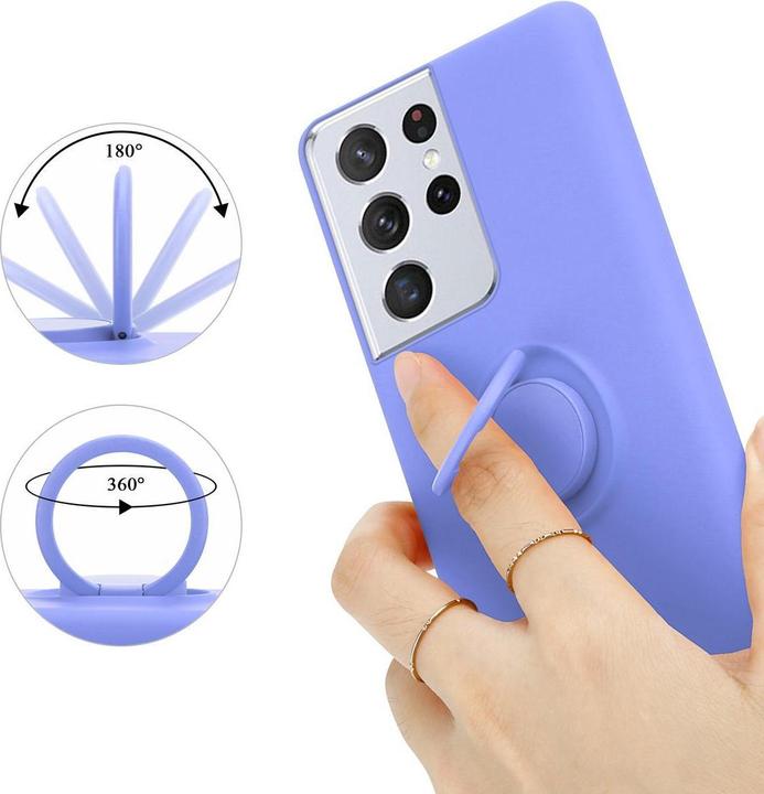Productafbeelding Cadorabo TPU Vloeibare Ring Silicone Hoesje (Samsung Galaxy S21 Ultra)