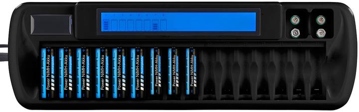 Immagine prodotto TKA Caricatore per 16 batterie AA(A) e 2 blocchi da 9 volt (Caricabatterie senza batteria)