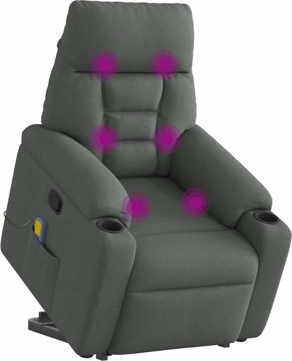 Actual product image VidaXL Massage chair with stand-up aid dark grey fabric