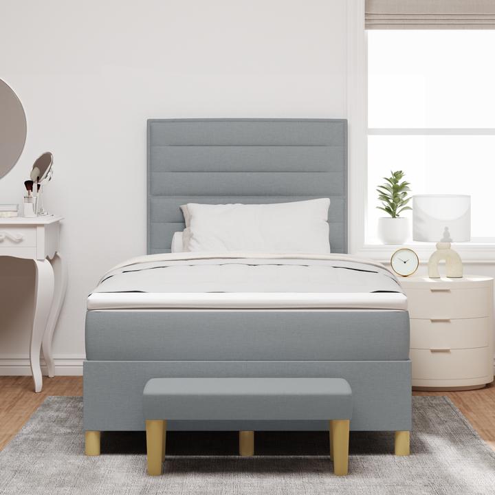 Produktbild VidaXL Boxspringbett Mit Matratze Stoff Hellgrau (120 x 200 cm)