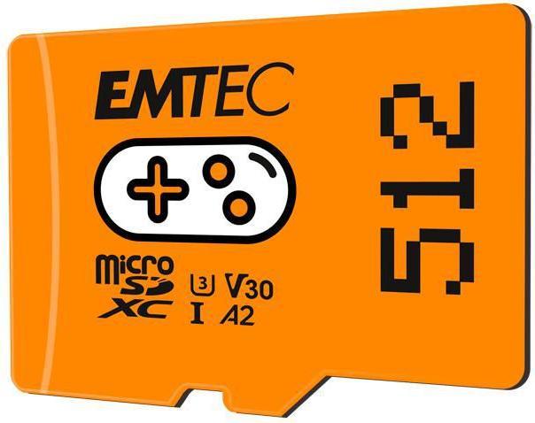 Emtec MicroSD Card SDXC CL.10 UHS1 U3 V30 Gaming (512 GB, microSDXC, U3, UHS-I)