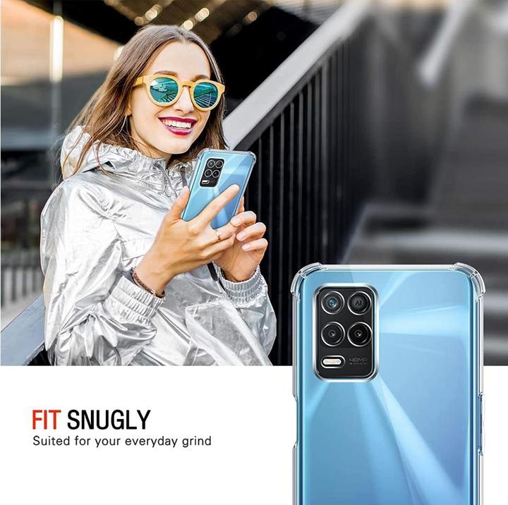 Actual product image Screenguard Realme 8 5G Case Crystal Soft Airbag Bumper (Realme 8 5G)
